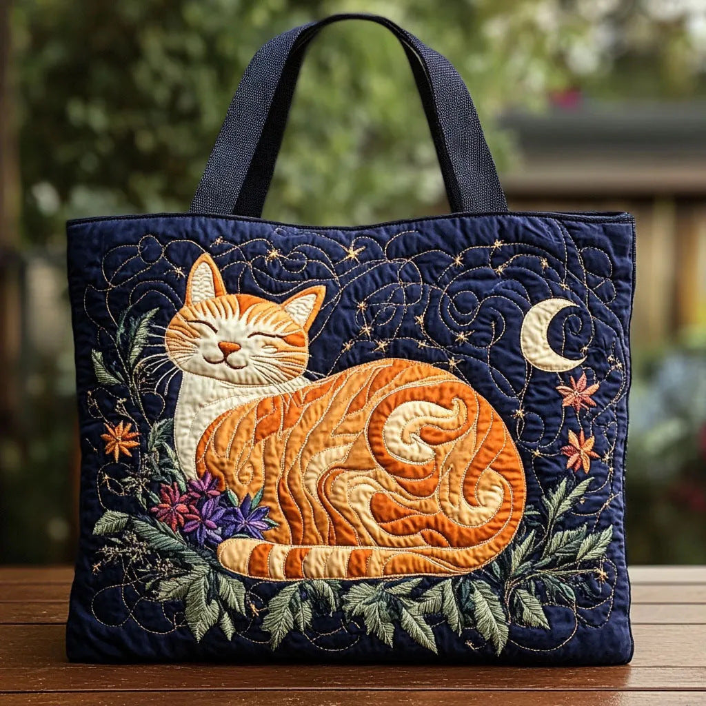 Bolso tote creativo de gran capacidad con impresión digital y bordado acolchado.