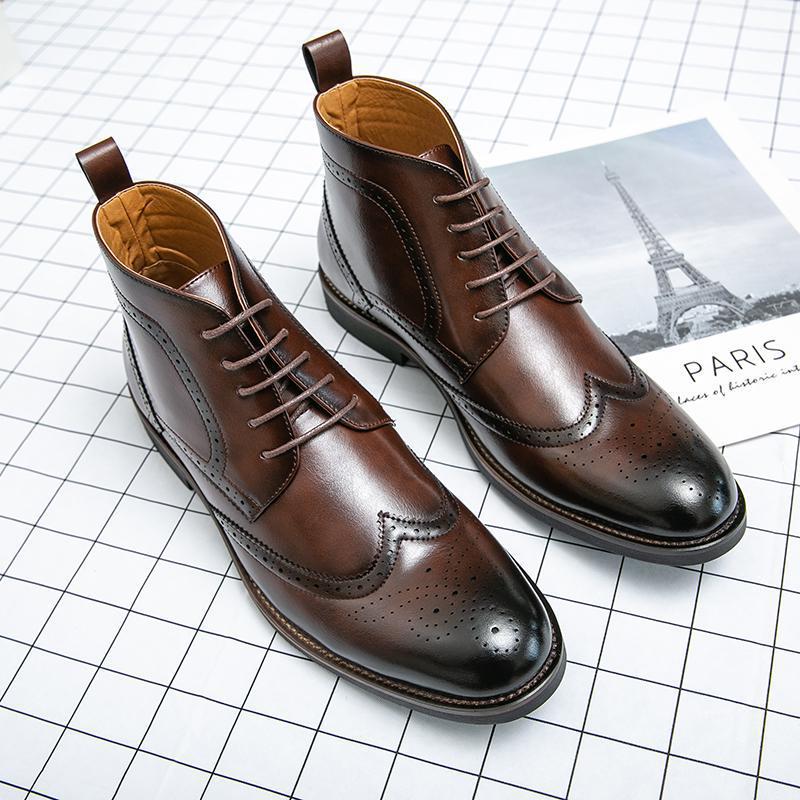 Botas de invierno de goma marrón para hombre