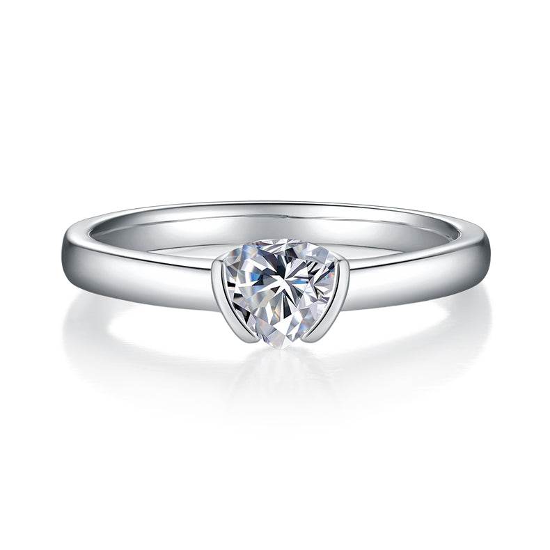 Triangular Moissanite Set With Top-quality Moissanite Luxury And Fashionable Light Luxury Jewelry Silver Ring S925 Silver Electroplated With Platinum
