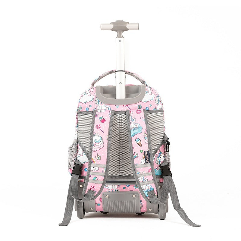 Mochila escolar con ruedas para niños, estilo coreano