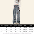Natural Rustic-style Embroidered Denim Jeans With A Puppy Design For Women