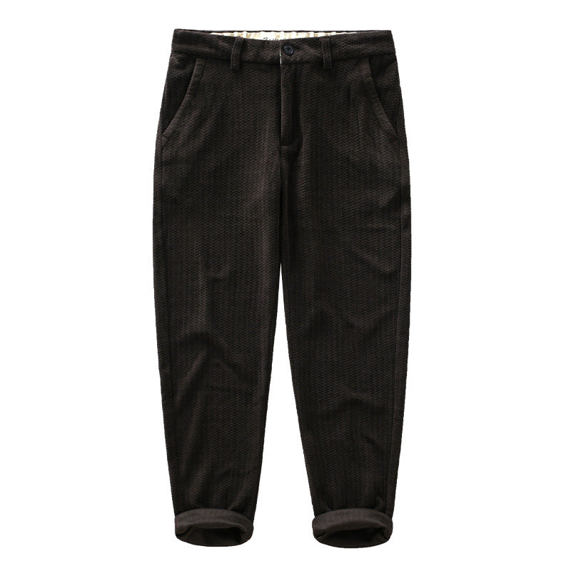 Pantalones casuales ajustados de pana retro para hombre