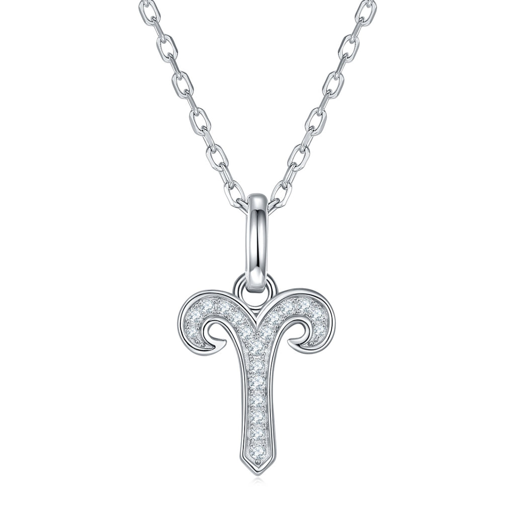12 Zodiac Signs Aries Set With Top quality Moissanite Luxurious And Fashionable Light Luxury Trend Jewelry Silver Necklace Pendant Silver plated Platinum