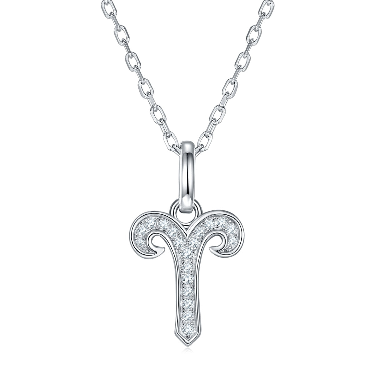 12 Zodiac Signs Aries Set With Top quality Moissanite Luxurious And Fashionable Light Luxury Trend Jewelry Silver Necklace Pendant Silver plated Platinum