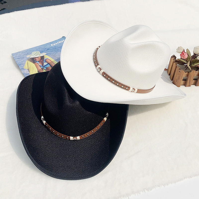 Sombrero de vaquero de lana de fieltro para montar a caballo para hombre
