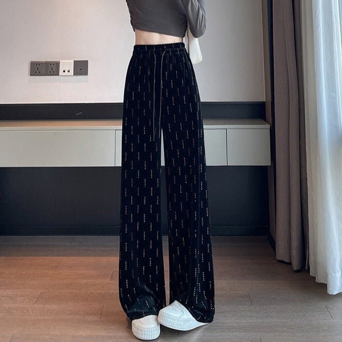 Pantalones rectos adelgazantes de cintura alta para mujer