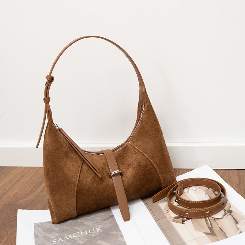 Bolso de hombro para mujer de estilo coreano con diseño cruzado texturizado