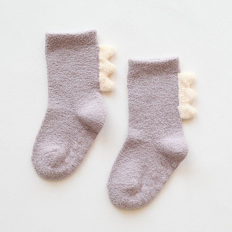 Calcetines gruesos de coral polar para bebés, perfectos para otoño e invierno.