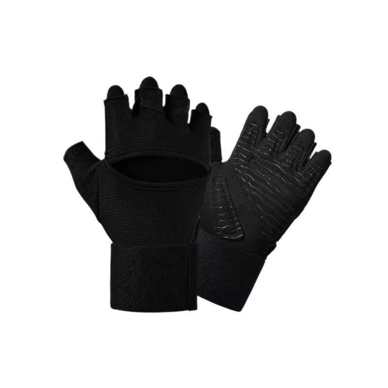 Guantes de gimnasio con correas de muñeca integradas para barras de dominadas