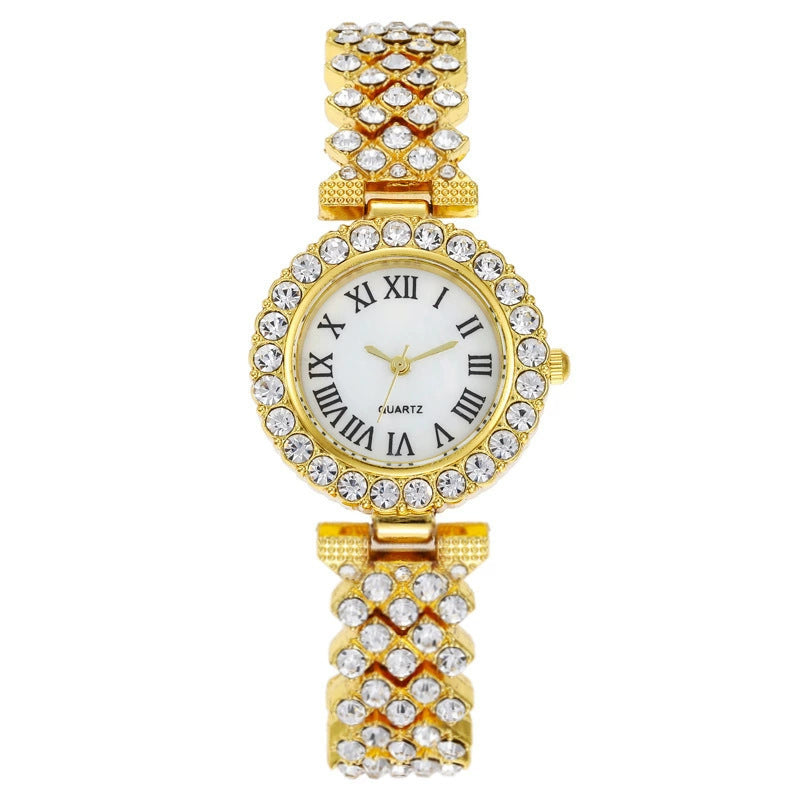 Reloj de pulsera de cuarzo con diseño de cielo estrellado y diamantes para mujer, versátil y de negocios.