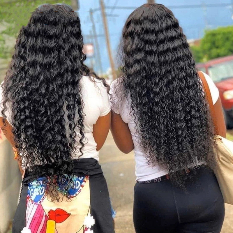 Pelucas de encaje con ondas al agua hechas de auténtico cabello humano peruano sin pegamento