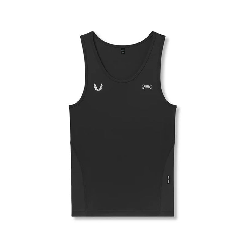Camiseta deportiva de verano para hombre, estilo americano, de seda de leche, de secado rápido y muy elástica, sin mangas