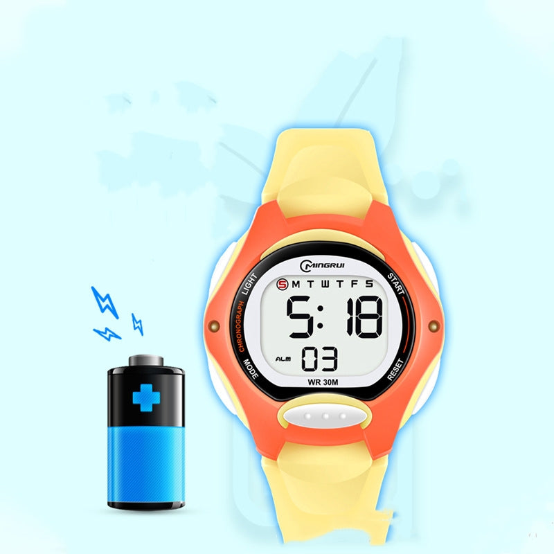 Reloj electrónico deportivo para niñas, resistente al agua, luminoso, despertador, para exámenes