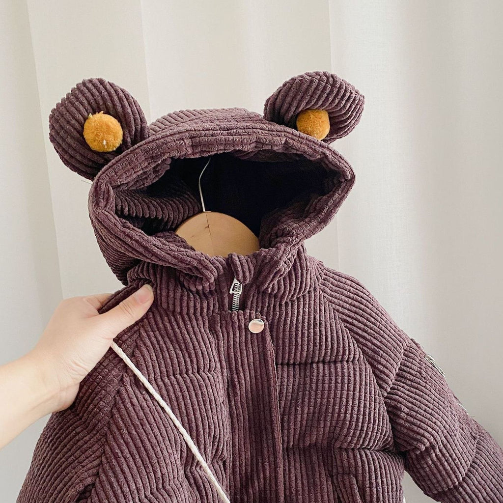 Sudadera corta con capucha de algodón con dibujos animados para niño