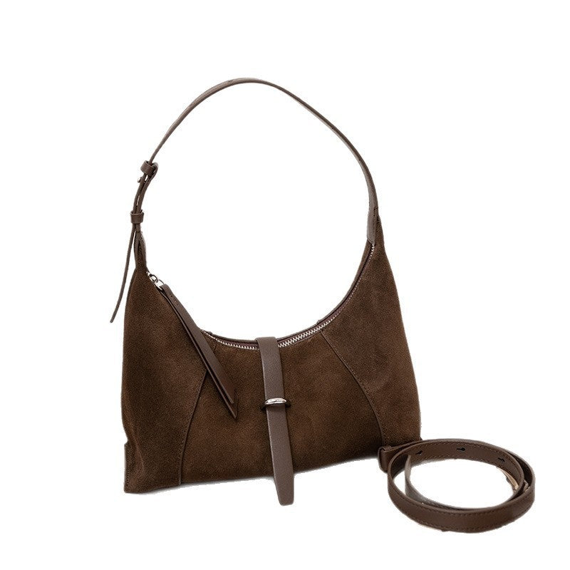 Bolso de hombro para mujer de estilo coreano con diseño cruzado texturizado