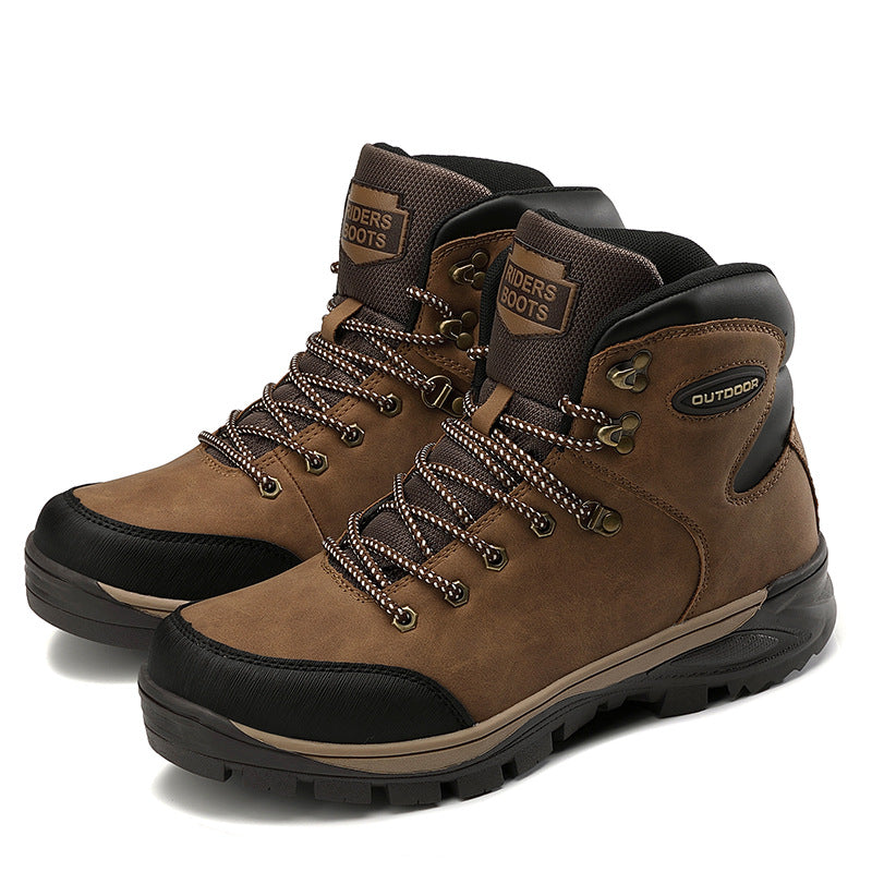 Botas altas de algodón para hombre, de talla grande, de invierno, con terciopelo para mantener el calor.