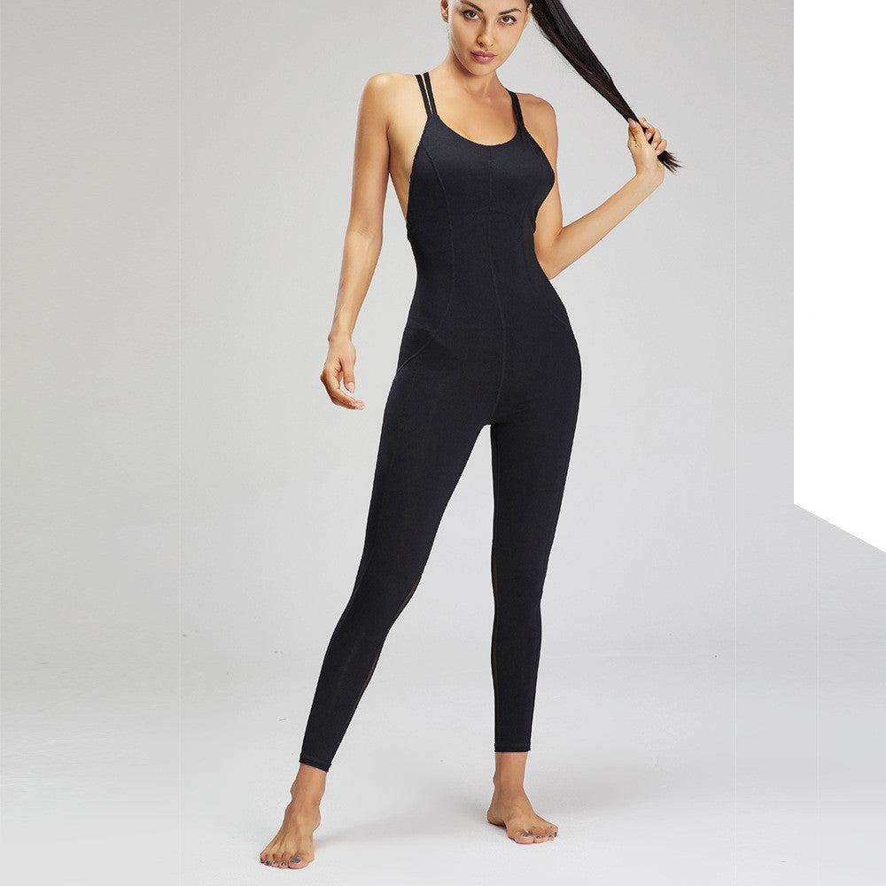 Mono deportivo de fitness para mujer con espalda entallada y sexy