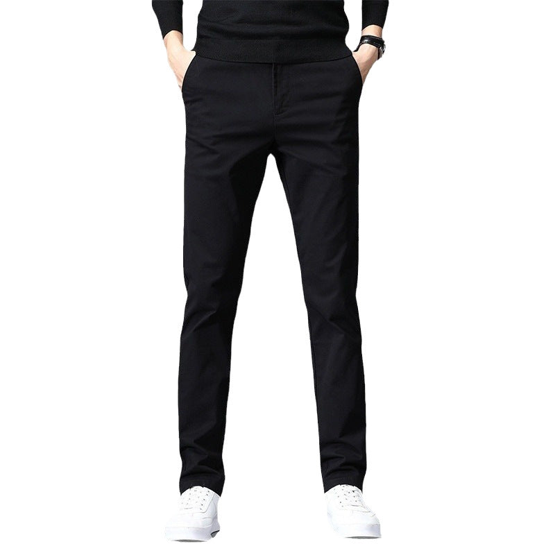 Pantalones de negocios elásticos, holgados y rectos para jóvenes.
