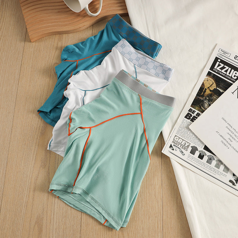 Ropa interior antirozaduras de fibra de bambú para hombre, pantalones cortos transpirables y holgados de cinco puntos.