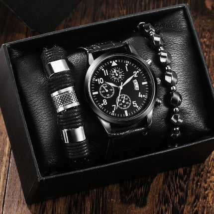Reloj para hombre, regalo de negocios, pulsera, collar, reloj, conjunto