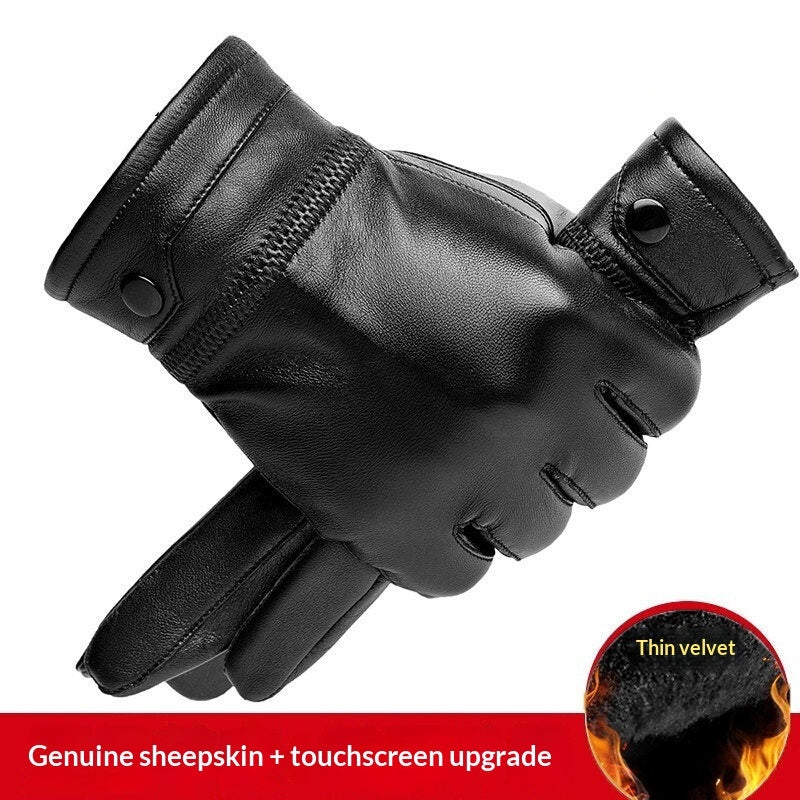 Genuine Leather Gloves With Fleece Lining For Extra Warmth And Waterproof Protection