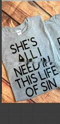 Camisetas elegantes de manga corta y cuello redondo con letras en inglés para parejas