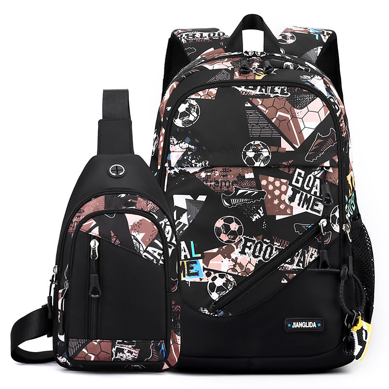 Conjunto de dos piezas para hombre: mochila y bolso de pecho