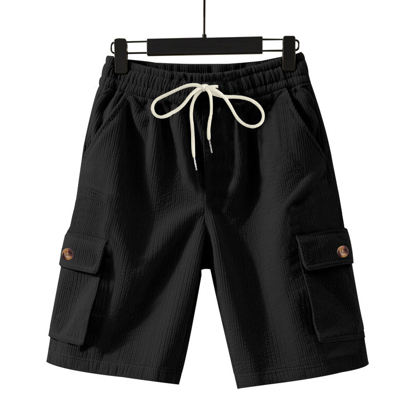 Men's Heavyweight Loose Casual Corduroy Utility Cropped Shorts