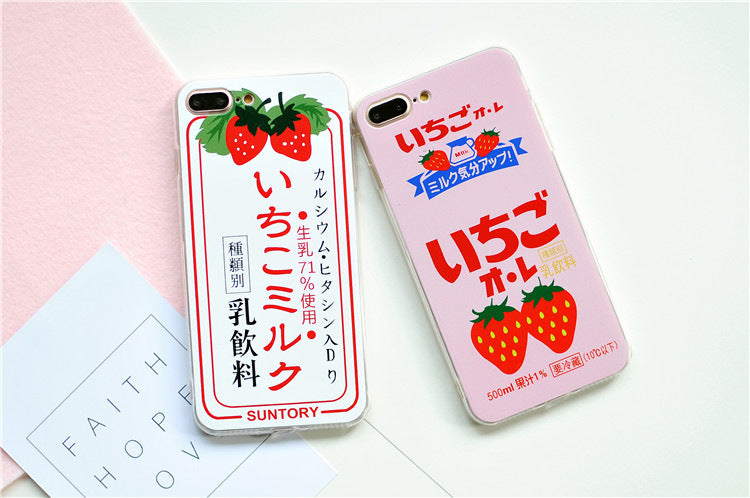 Funda de teléfono con diseño de fresa
