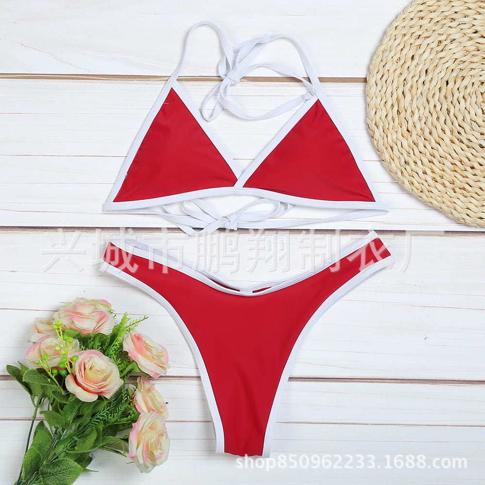 Sexy Plunge Bikini Set Women Push Up Two Piece Swimsuit Beach