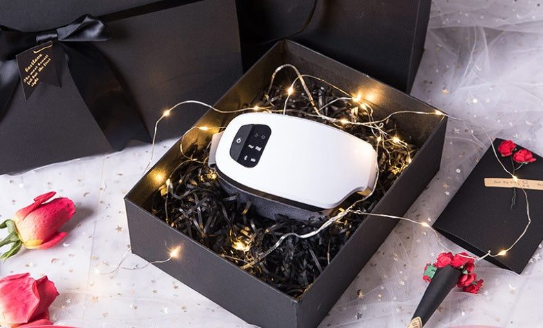 Masajeador de ojos con música Bluetooth, compresa caliente a presión de aire, ojeras, cuidado de los ojos