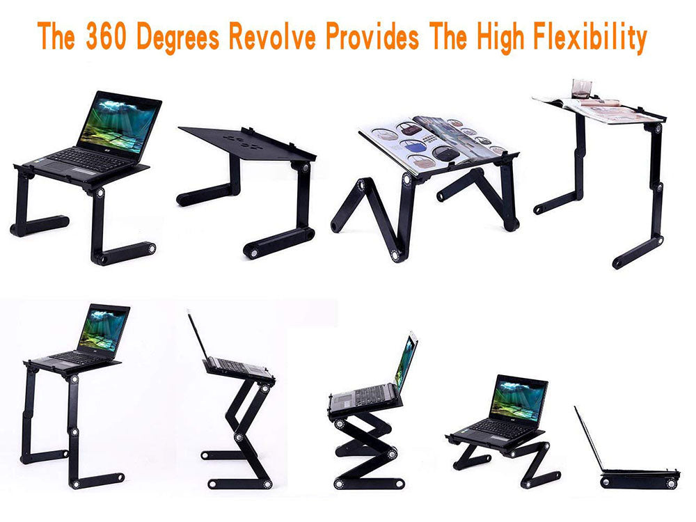 Mesa para portátil, soporte de escritorio, alfombrilla para ratón, portátil, plegable, diseño ergonómico, ajustable con