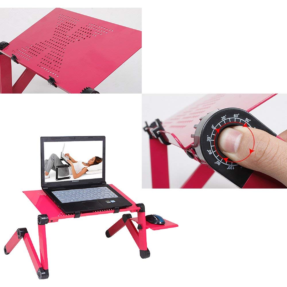 Mesa para portátil, soporte de escritorio, alfombrilla para ratón, portátil, plegable, diseño ergonómico, ajustable con