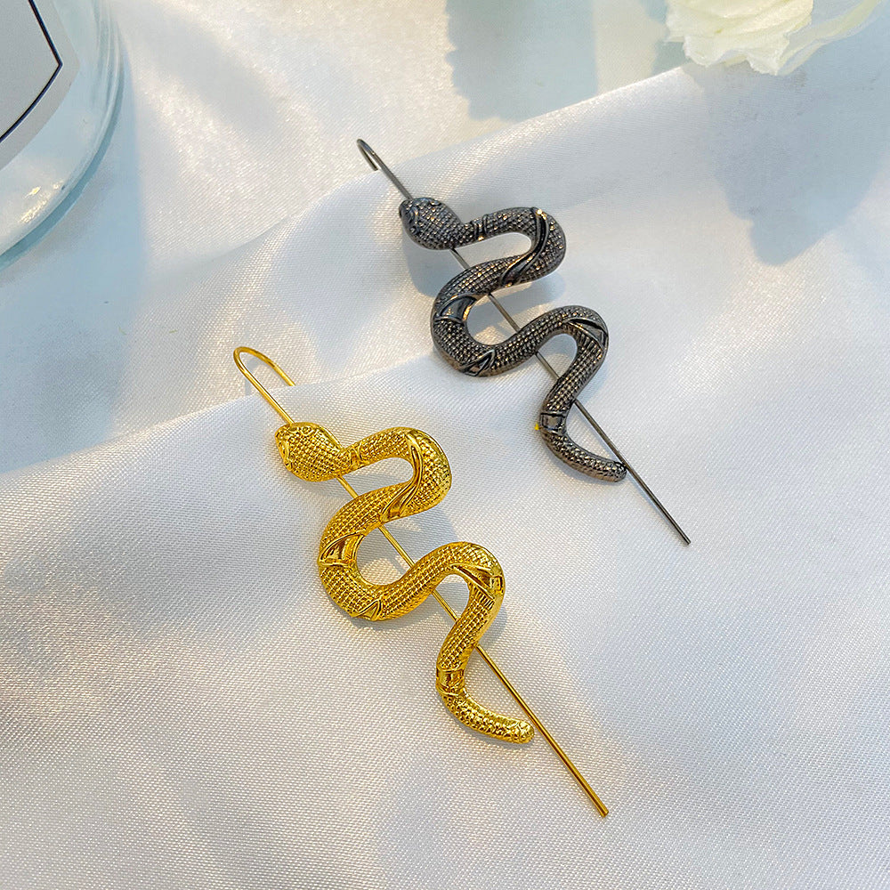 Pendientes colgantes de serpiente simulados con personalidad de moda para mujer