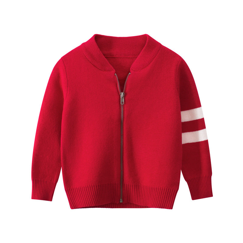 Chaqueta tipo cárdigan tipo suéter para bebé de estilo coreano para niños.