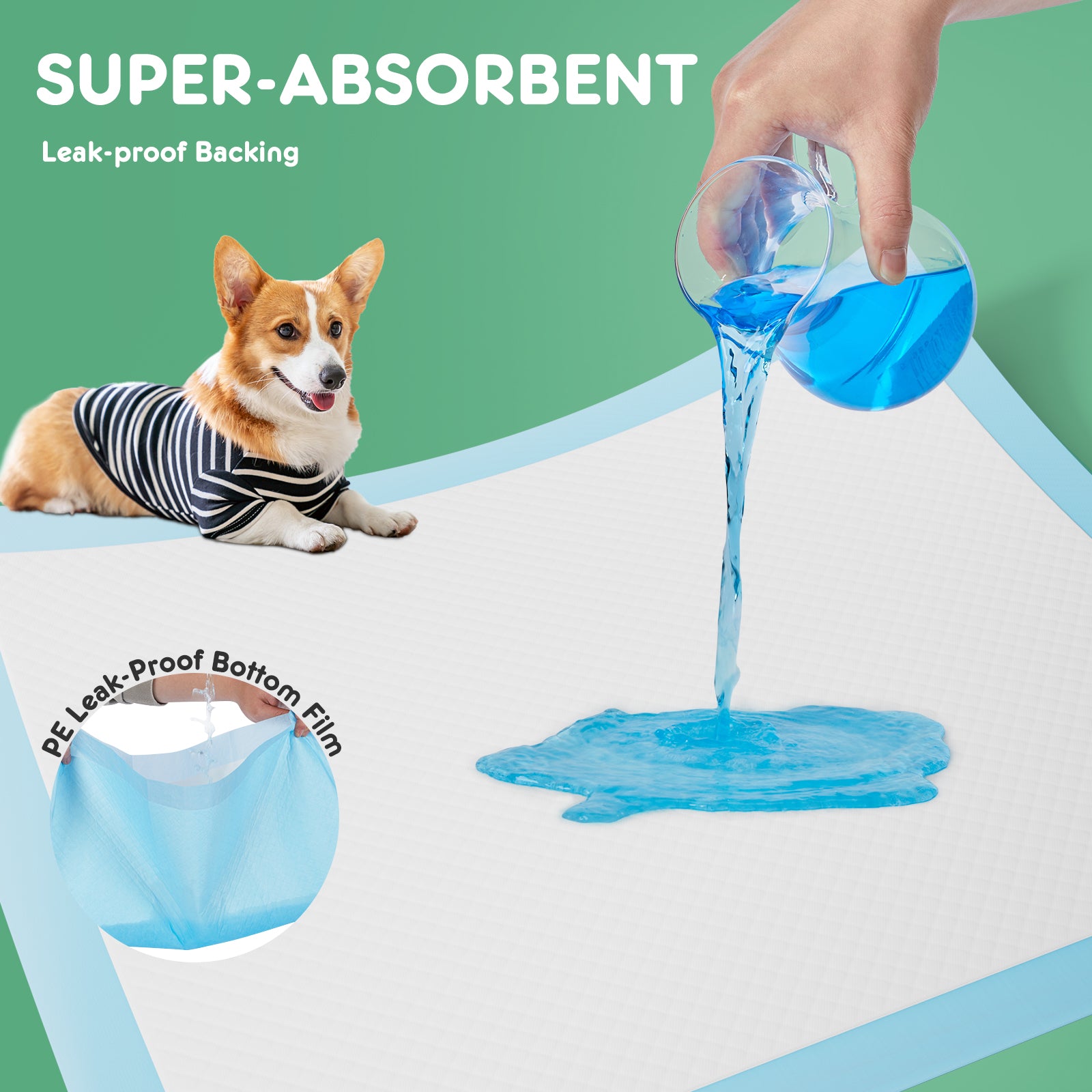 Empaquetaduras desechables para cachorros, de secado rápido y antifugas, absorbentes para orina de perro.