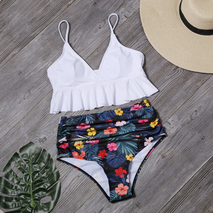 Ruffled Bikini Set Women Flounce Two Piece Swimsuit Beach Summer