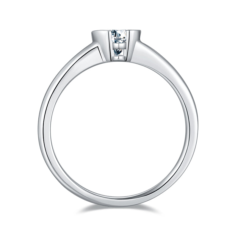 Triangular Moissanite Set With Top-quality Moissanite Luxury And Fashionable Light Luxury Jewelry Silver Ring S925 Silver Electroplated With Platinum