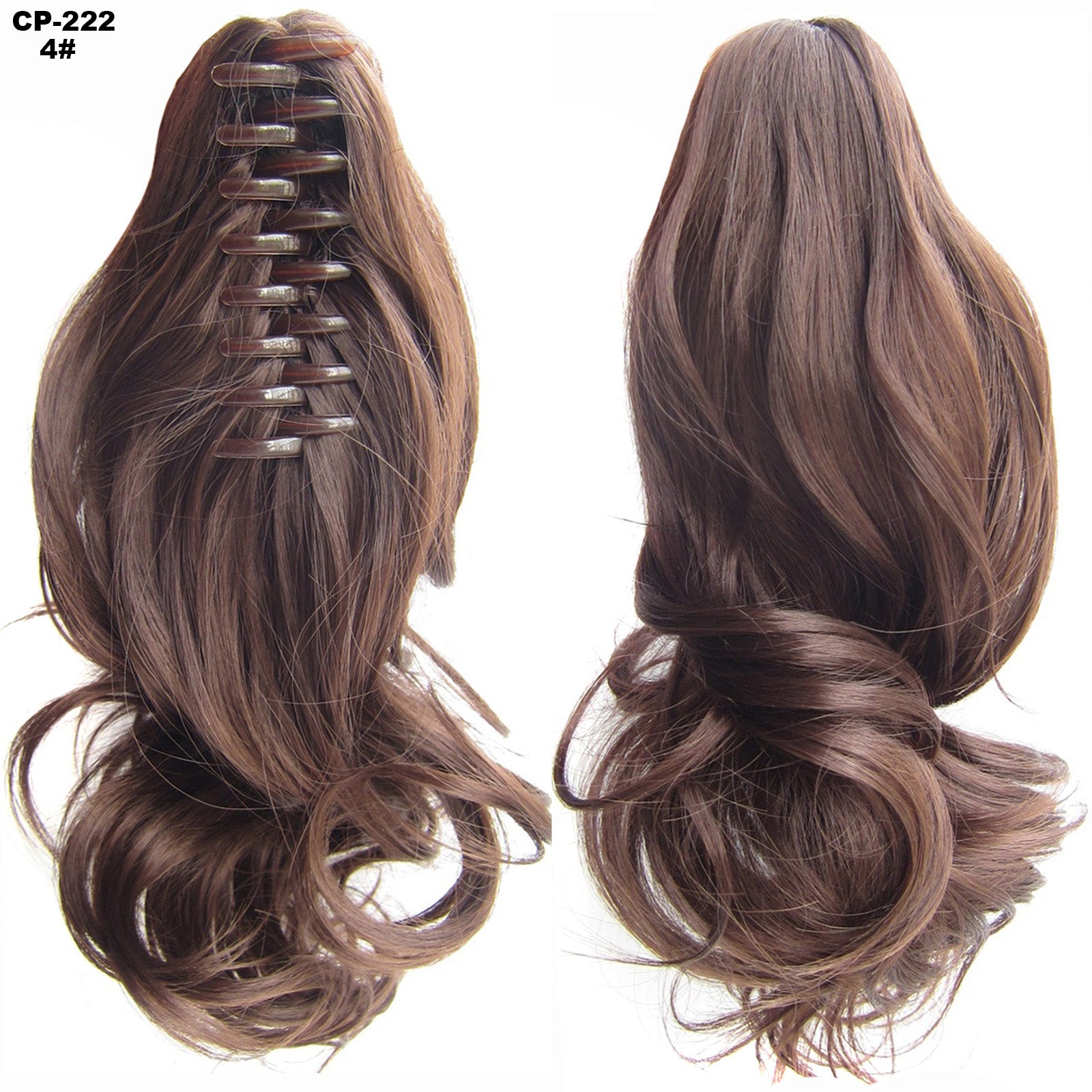 Cola de caballo ondulada larga, envuelta alrededor de la cola de caballo, con clip, tocado, postizo gris, extensiones naturales