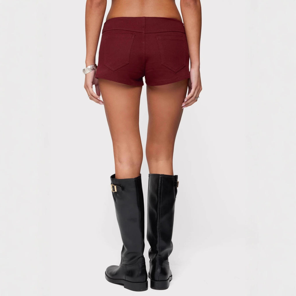 Slim-fit Womens Denim Shorts With A Hidden Side Zipper