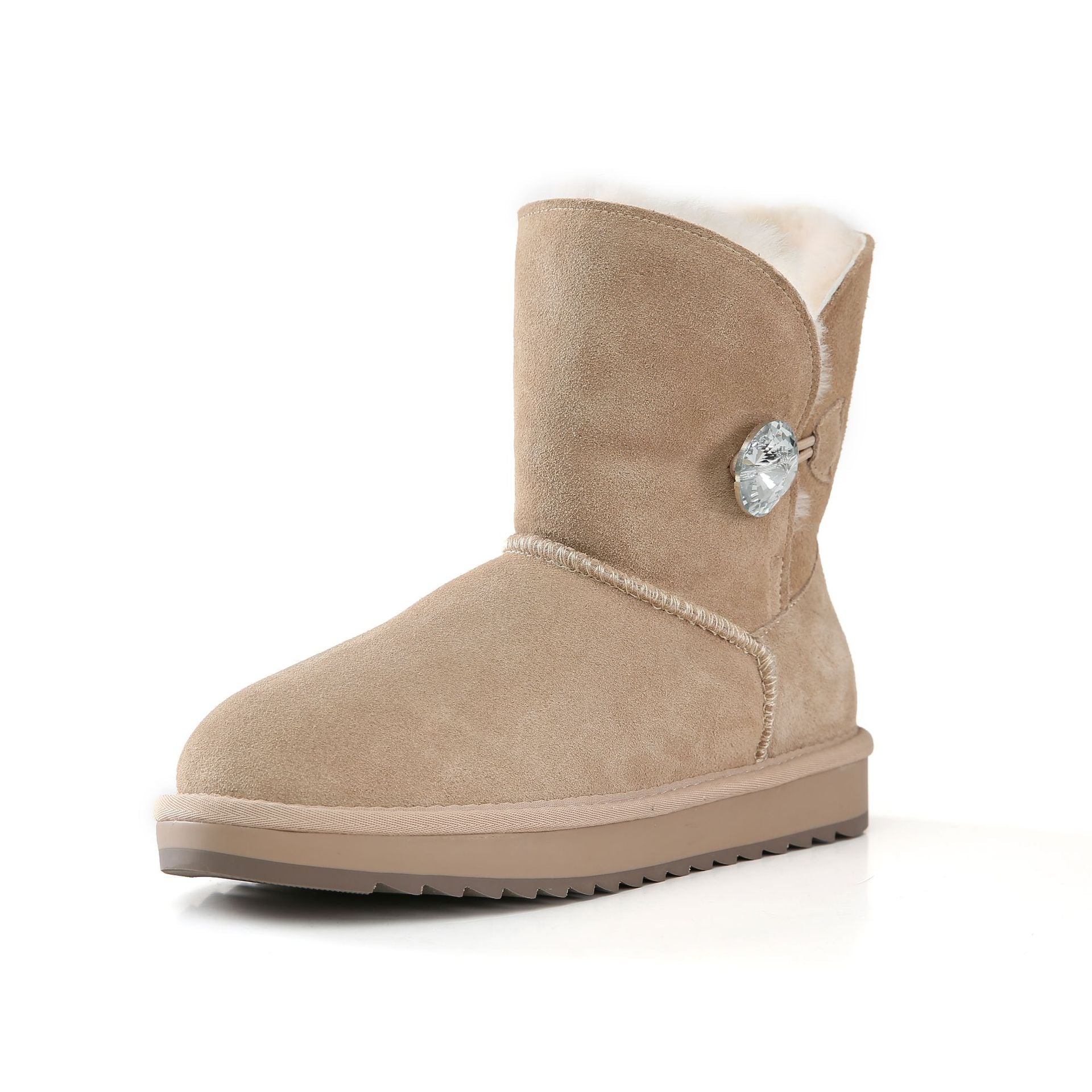 Botas medianas y botas cortas de piel con pelo integrado