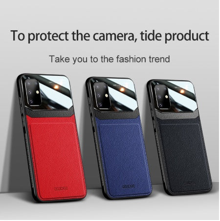 Funda de cuero y vidrio para Samsung S20, a prueba de golpes