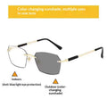 Gafas bifocales para hombre con lentes que cambian de color sin marco