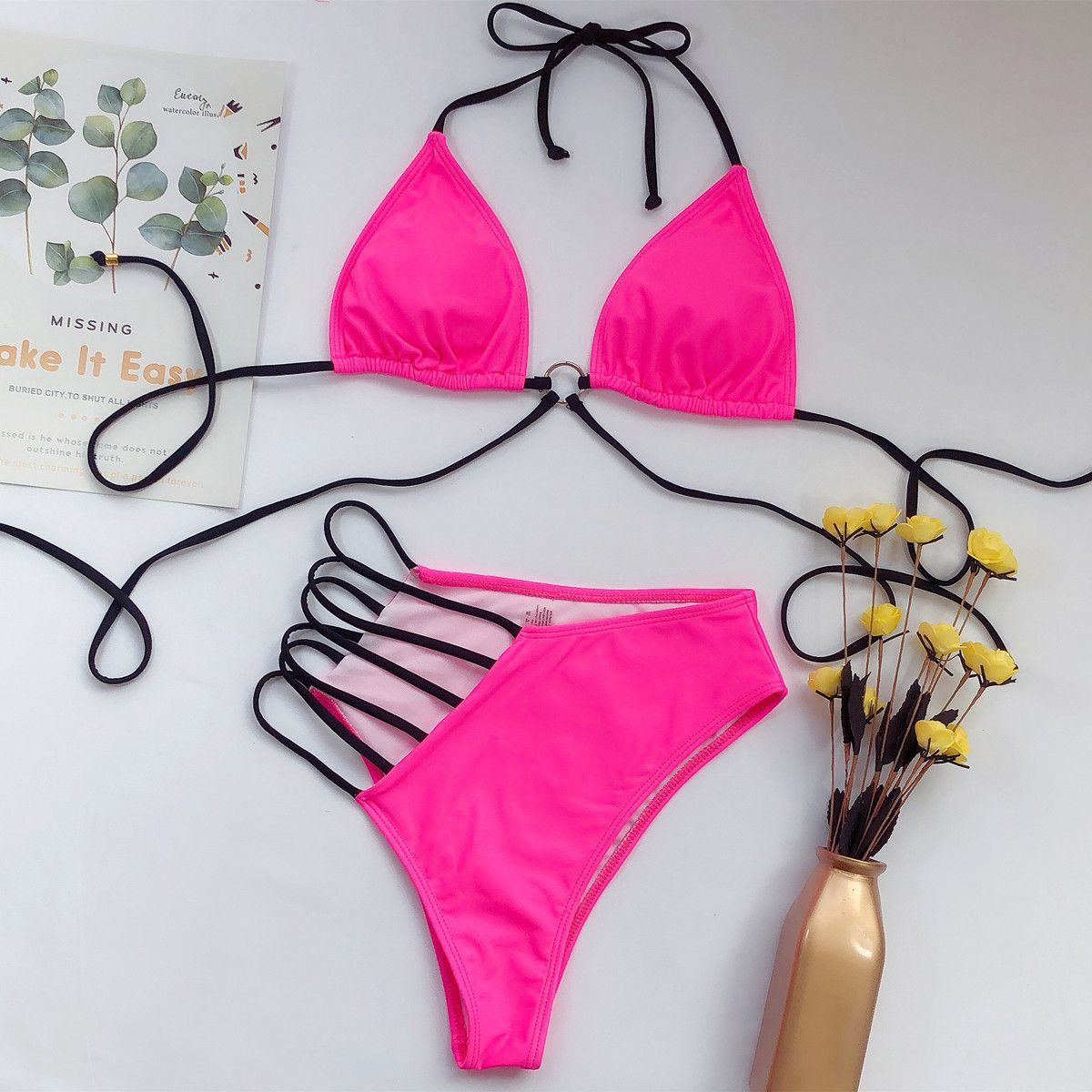 Women's Bikini Set Two Piece Swimsuit Adjustable Straps Beach Vacation