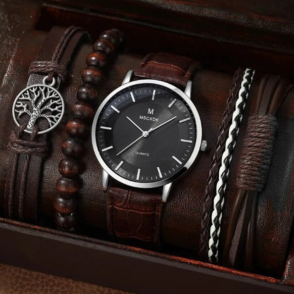 Reloj para hombre, regalo de negocios, pulsera, collar, reloj, conjunto