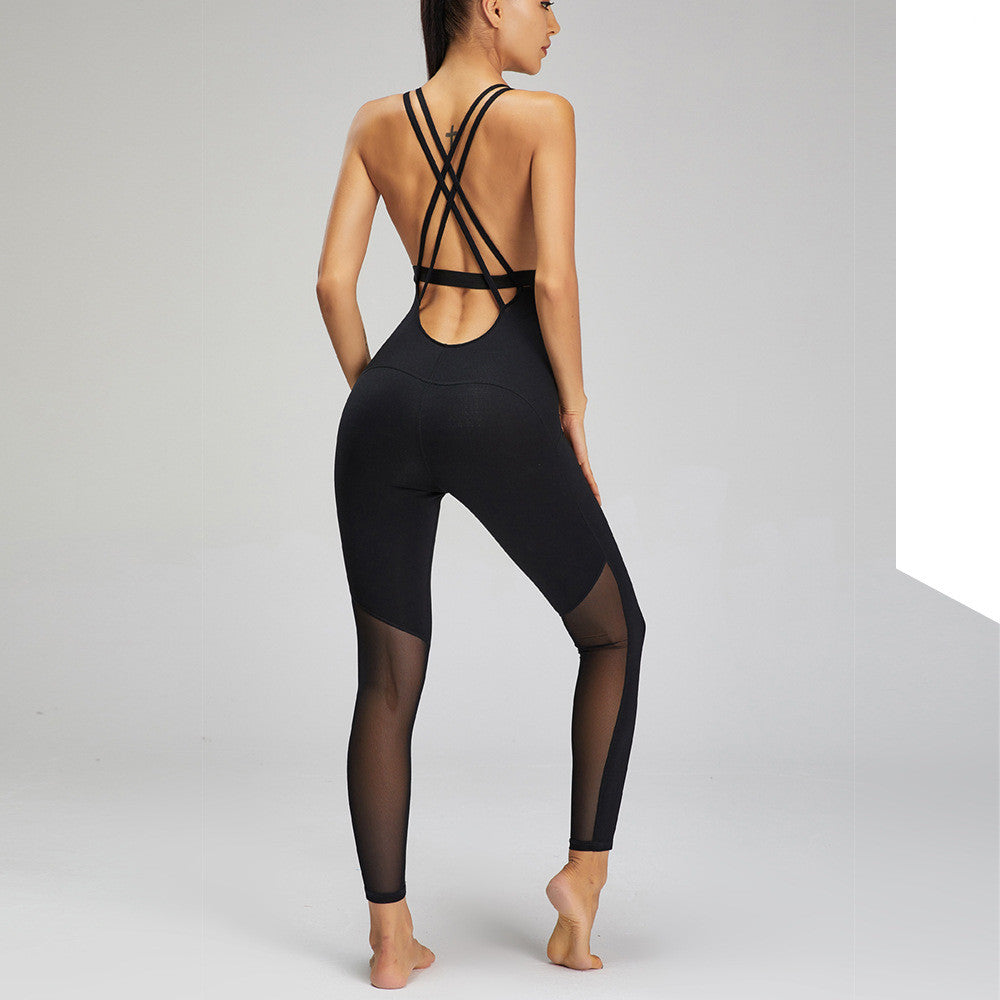 Mono deportivo de fitness para mujer con espalda entallada y sexy