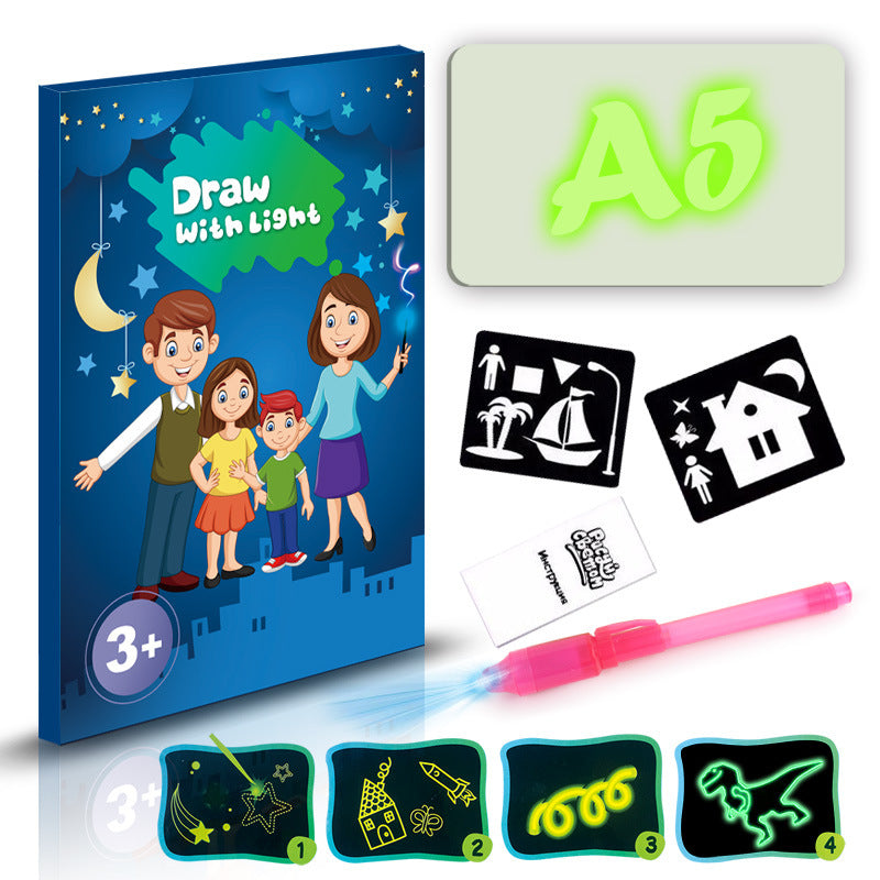 Tablero de dibujo educativo 3D con 8 efectos de luz y rompecabezas