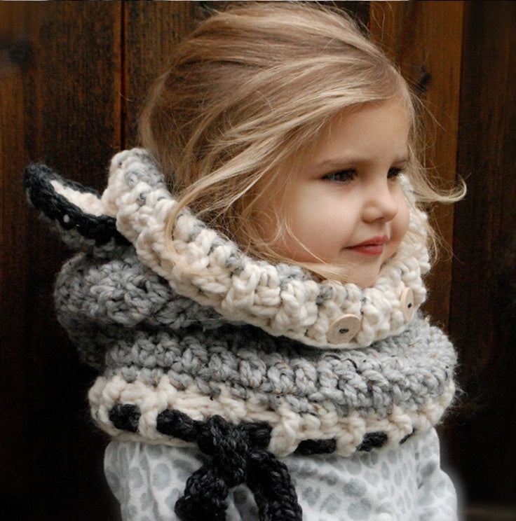 Gorro de lana para niños, tejido a mano, cálido, con orejeras, capa, para hombres y mujeres