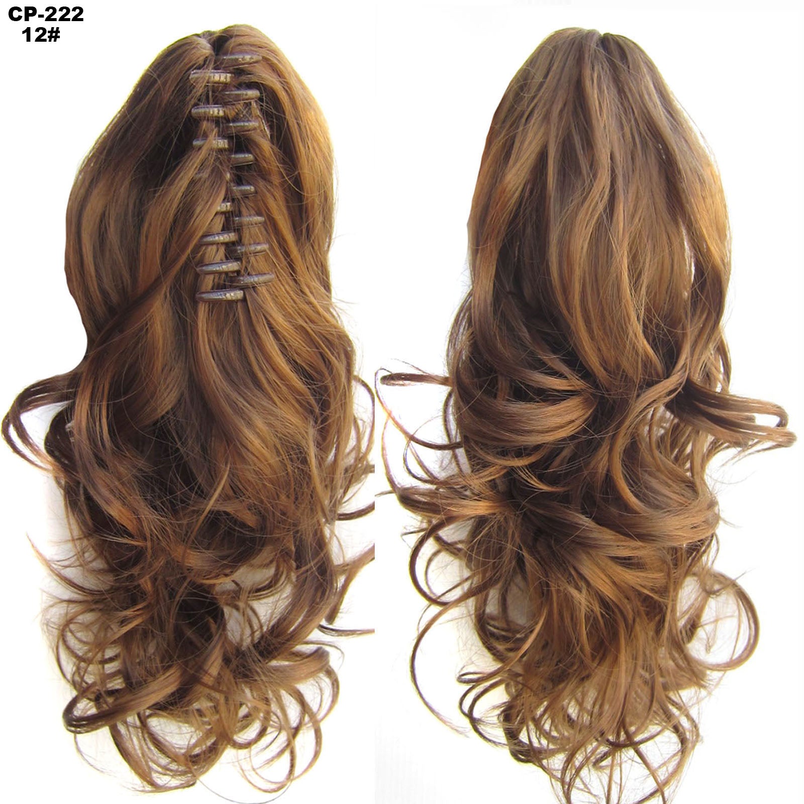 Cola de caballo ondulada larga, envuelta alrededor de la cola de caballo, con clip, tocado, postizo gris, extensiones naturales