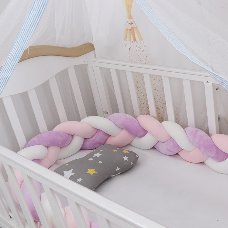 Protector de cuna para bebé, cojín con nudo trenzado, protector de cuna para bebé, decoración de habitación